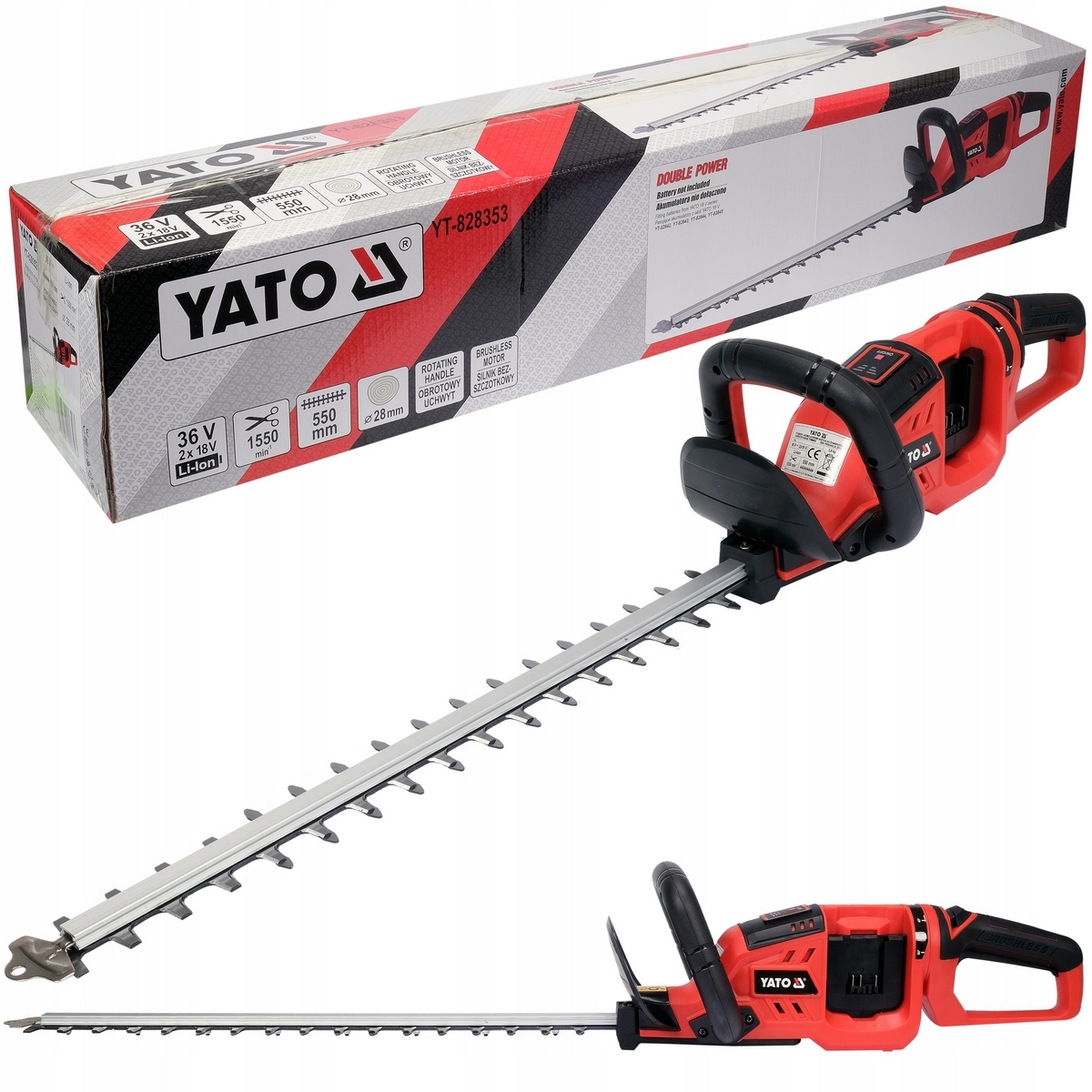 YATO KLIMAČ NA ŽIVÝ PLOTY 55cm 2X18V BEZ BATÉRIE YT-828353